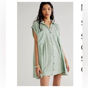 Free People Not So Basic Shirtdress Tunic | Subtle Green